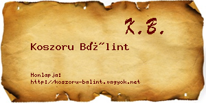 Koszoru Bálint névjegykártya